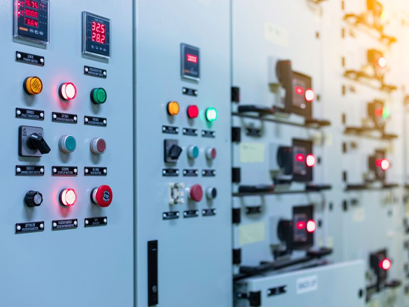 MCC Panel — motor control centre with indicator lights